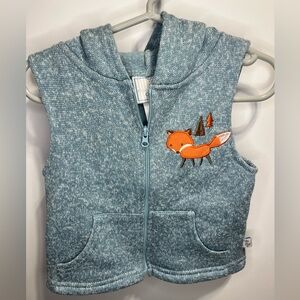 Duck Duck Goose Blue Fox Kids fleece Vest with hood and zipper